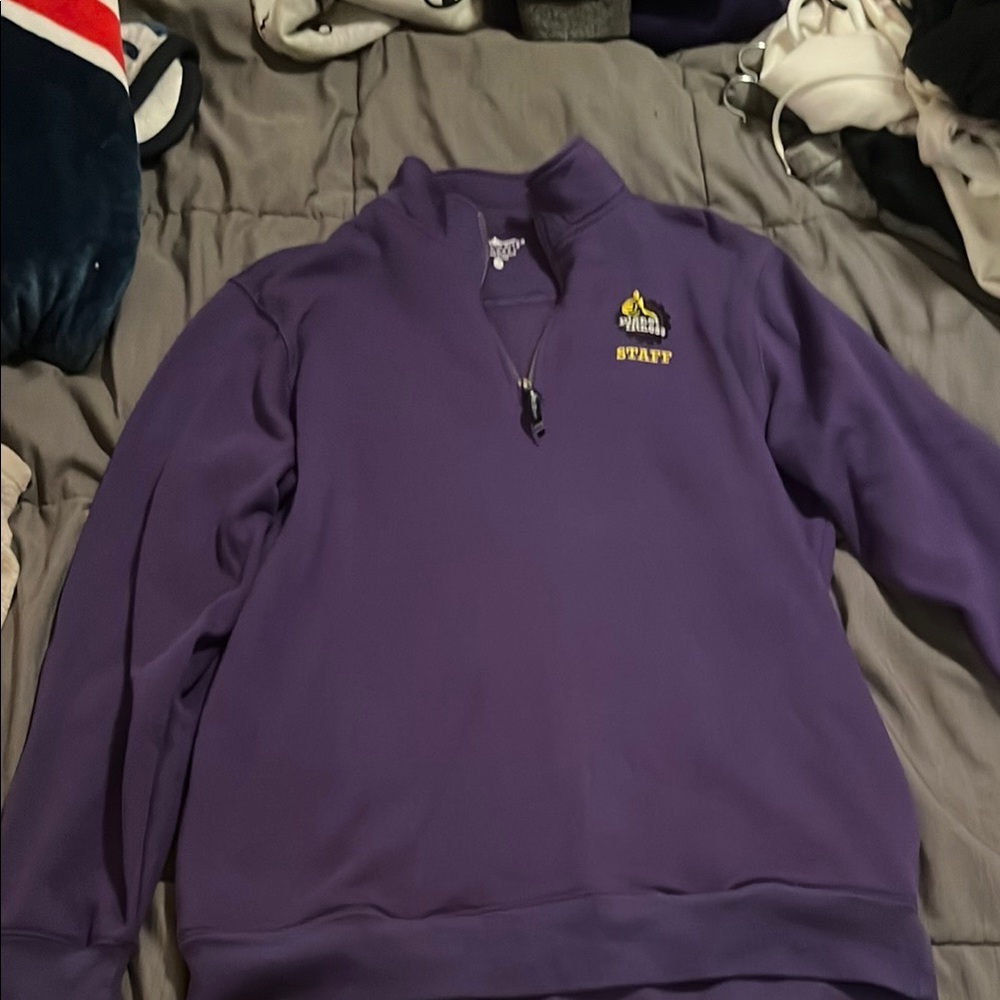 Purple Quarter-Zip Men's Sweater